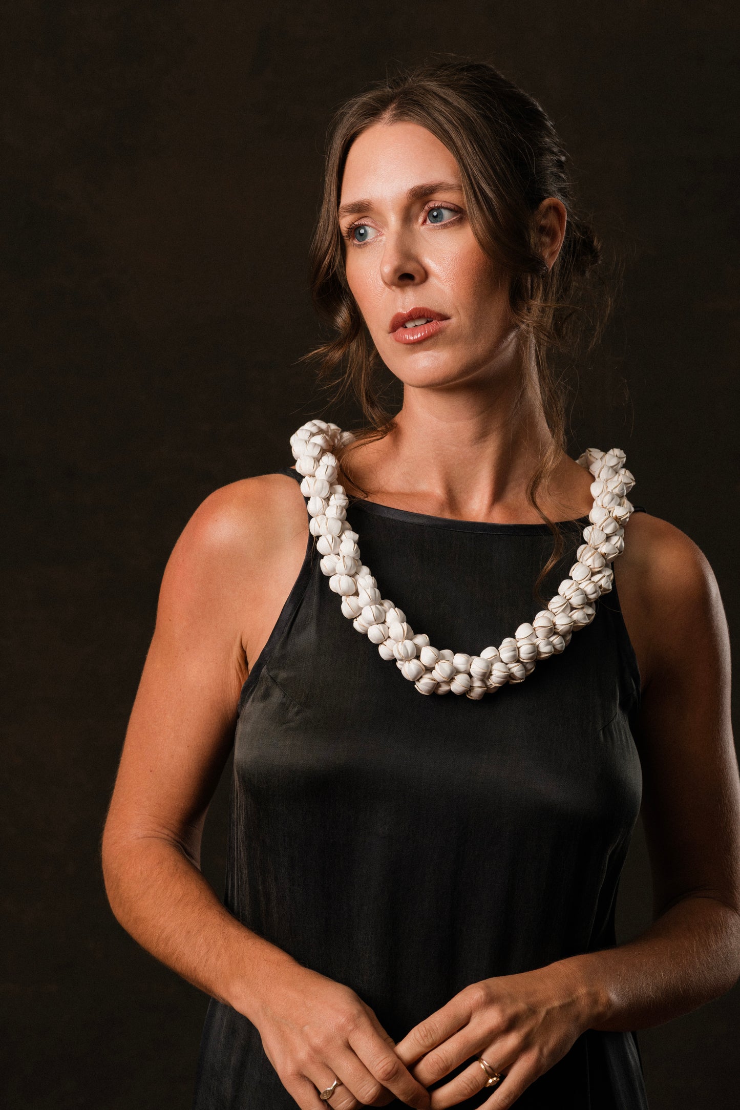 Twisted Three Strand Pikake Leather Lei